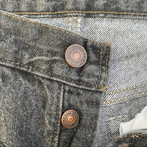 Vintage 90s Levi’s 501XX faded black raw hem jeans - Picture 2 of 8